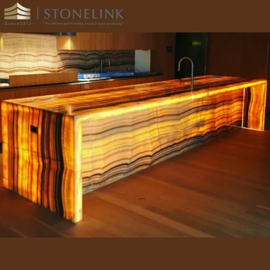 Backlit Wood onyx countertop