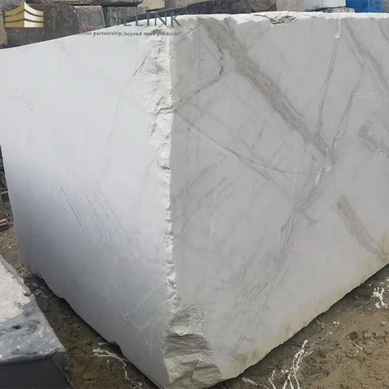 Bianco Oro & Vena white natural marble block