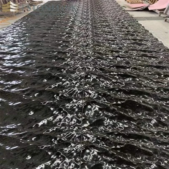 Black Marquina granite tile wave liquid state