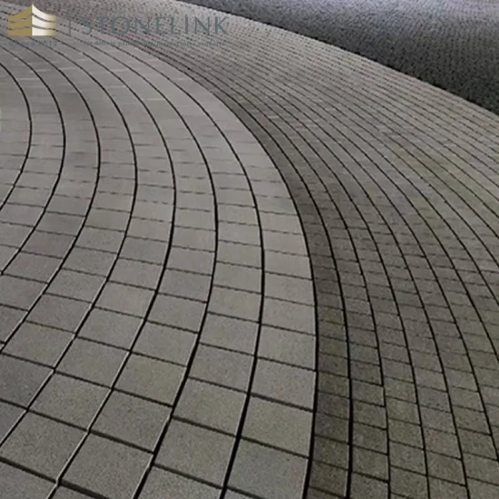 Black and dark grey granite pavers