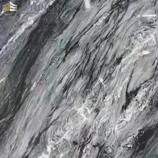 Blue water grey marble slab