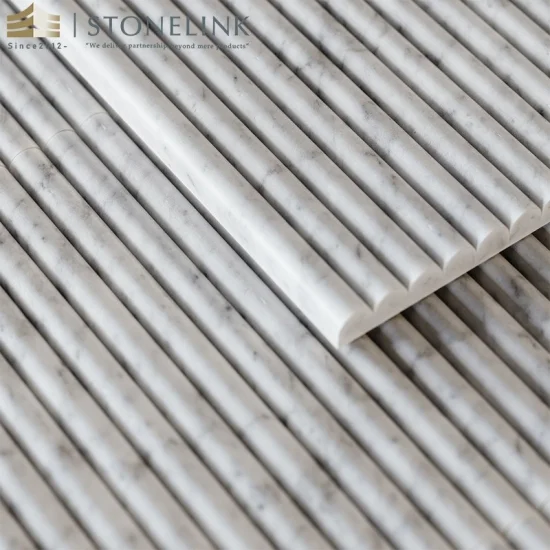 Carrara marble 3D fluted tile
