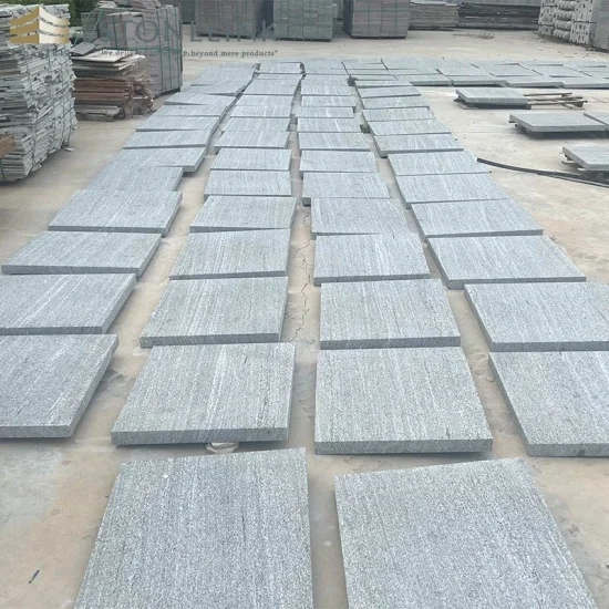 Cloudy Grey granite cut to size sandblasted stone tile flooring