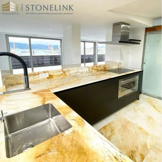Corallo quartzite kitchen countertop