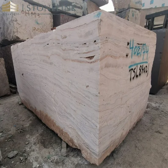 Iran Jurassic White Traonyx travertine block