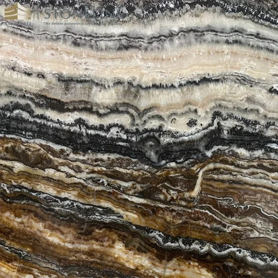 Jurassic traonyx brown travertine slab