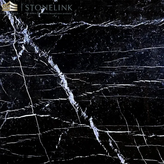 Natural nero marquina black marble slab