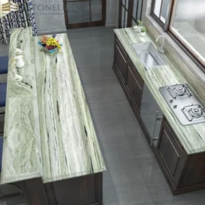 Raggio Verde green natural marble countertop
