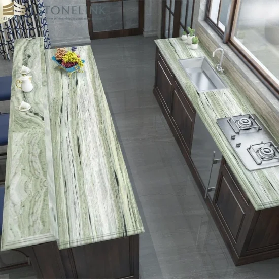 Raggio Verde green natural marble countertop