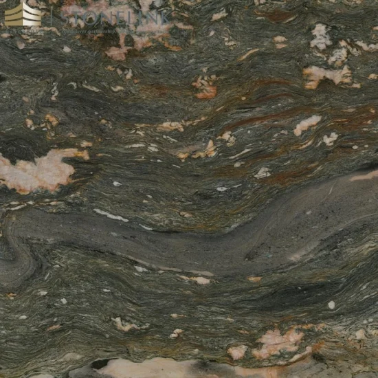 Santorini black quartzite slab
