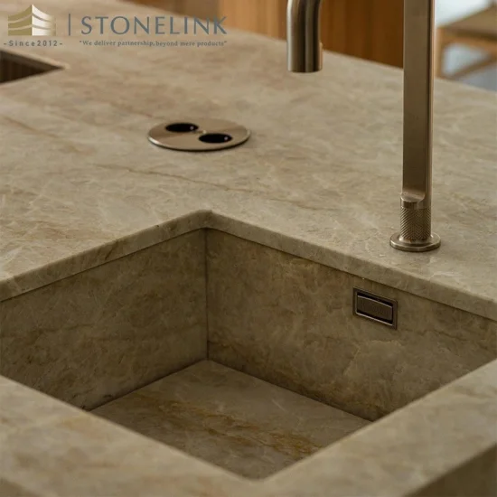 Taj Mahal Crystal quartzite stone countertops for kitchen