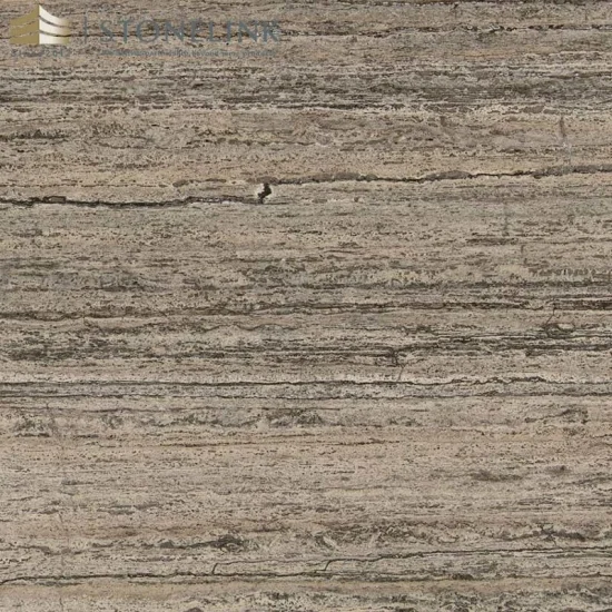 Titanium silver travertine slab